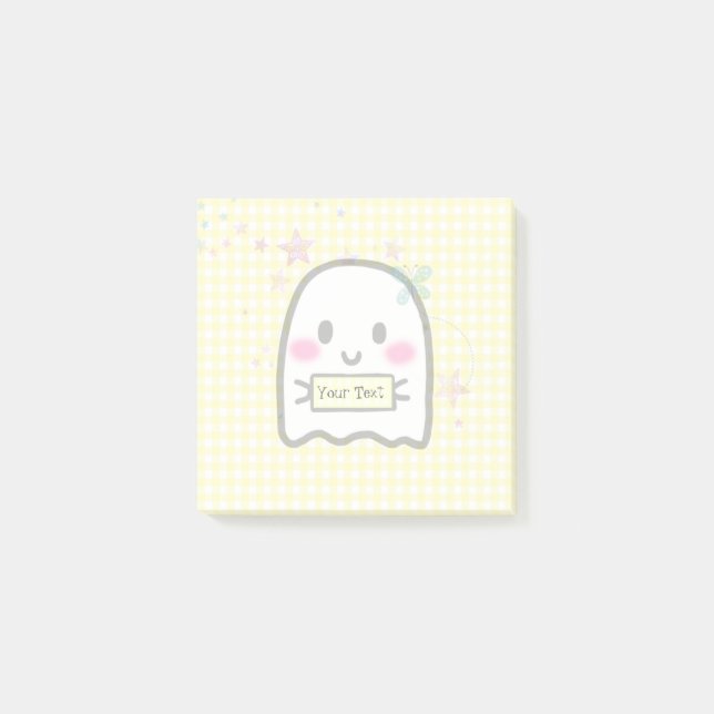 Post-it® Aquarelle de fille Yellow Ghost Nom Notes (Devant)