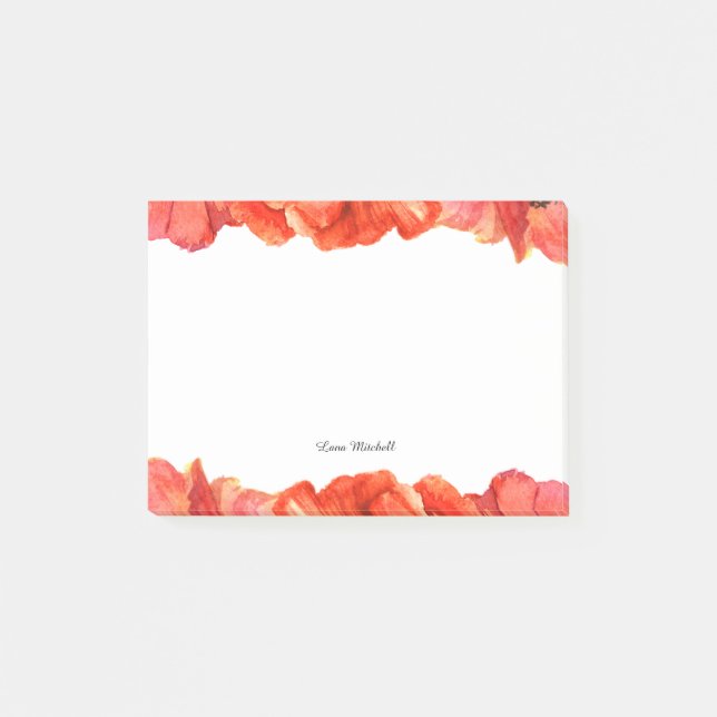 Post-it® Aquarelle de pavot rouge (Devant)