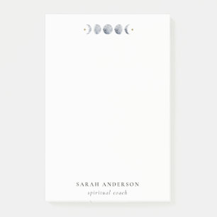 Post-it® Aquarelle de phase de lune céleste grise simple