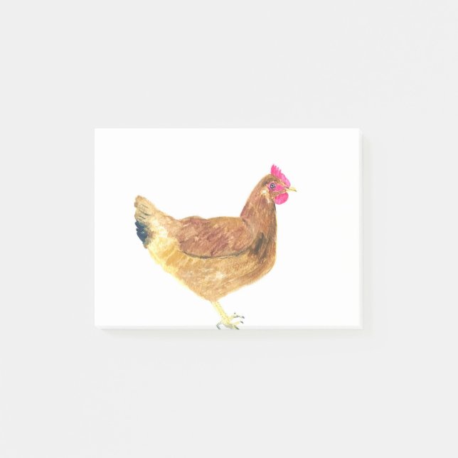 Post-it® Aquarelle de poule de poulet pour grand-mère rusti (Devant)