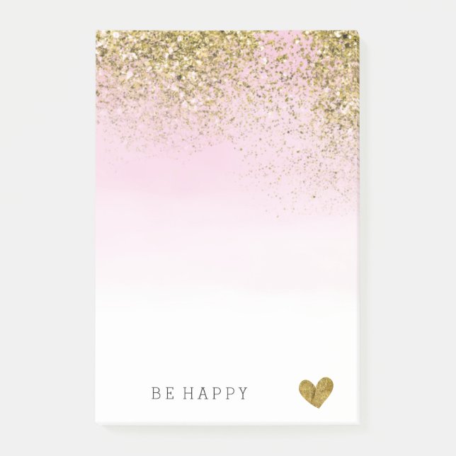Post-it® Aquarelle de rose de parties scintillantes de Faux (Devant)