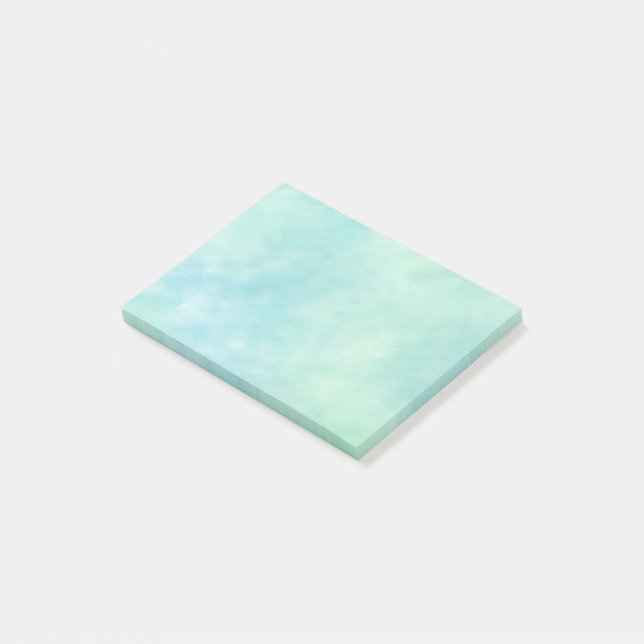 Post-it® Aquarelle de teint bleu de noue de Mint Aqua (Incliné)