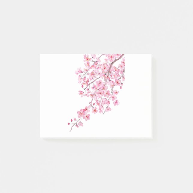 Post-it® aquarelle en fleurs de cerisier rose 2020 (Devant)
