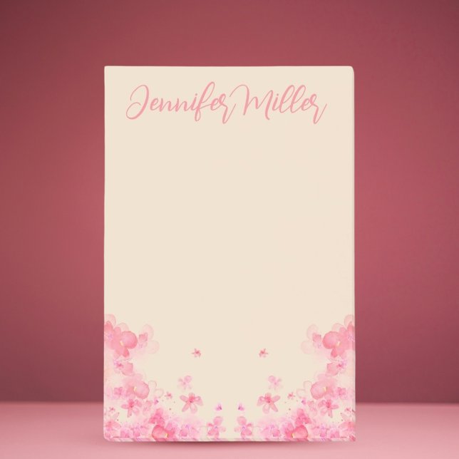 Post-it® Aquarelle féminine Sakura fleurs japonaises (Pink rose Sakura Japanese flowers - Calligraphy name writing )