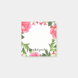 Post-it® Aquarelle Fleurs roses Circle Wreath