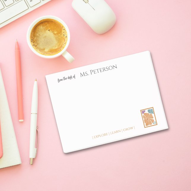 Post-it® Aquarelle Florale Du Bureau De L'Enseignant (Créateur téléchargé)