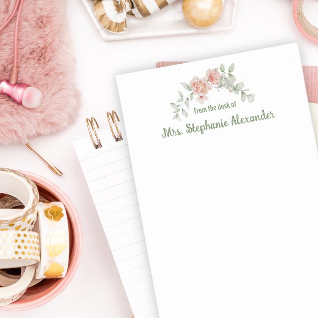 Post-it® Aquarelle Florale Feminine Du Bureau De Sticky (Créateur téléchargé)