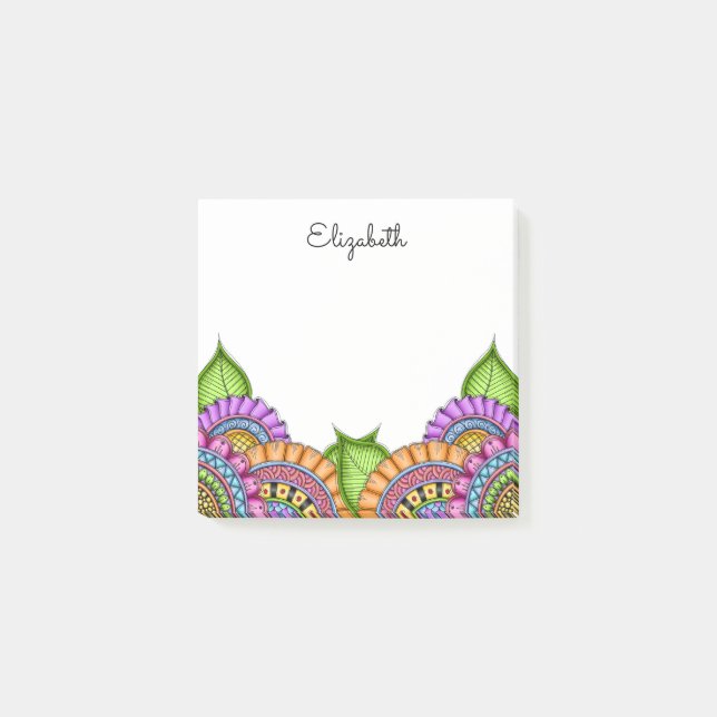 Post-it® Aquarelle florale moderne couleur Whimsical (Devant)