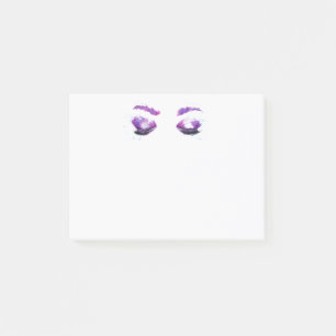 Post-it® Aquarelle glamour aux yeux et aux bouillons pourpr
