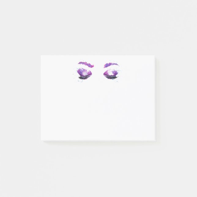 Post-it® Aquarelle glamour aux yeux et aux bouillons pourpr (Devant)