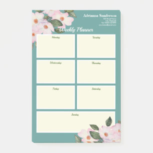 Post-it® Aquarelle hebdomadaire Planner Roses rose Ballerin