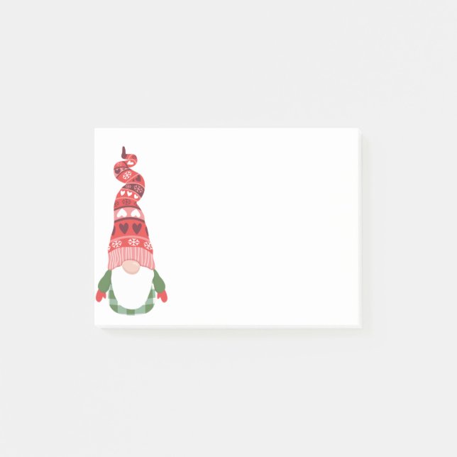 Post-it® Aquarelle hiver Noël Gnome mignon Petit (Devant)