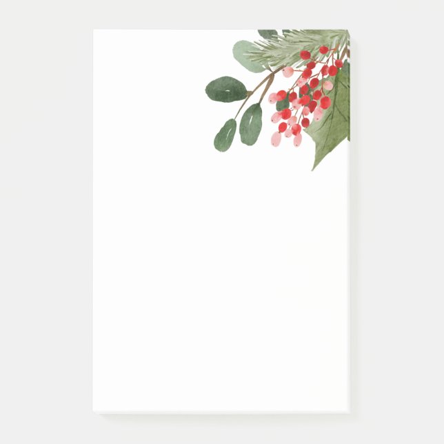 Post-it® Aquarelle Holly Feuille Red Berry  (Devant)