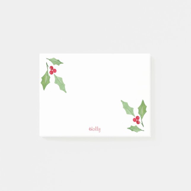 Post-it® Aquarelle Holly Sprig 2 (Devant)
