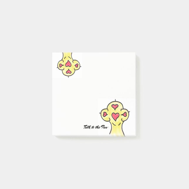 Post-it® Aquarelle Jaune Empreinte de patte Carrosserie en  (Devant)