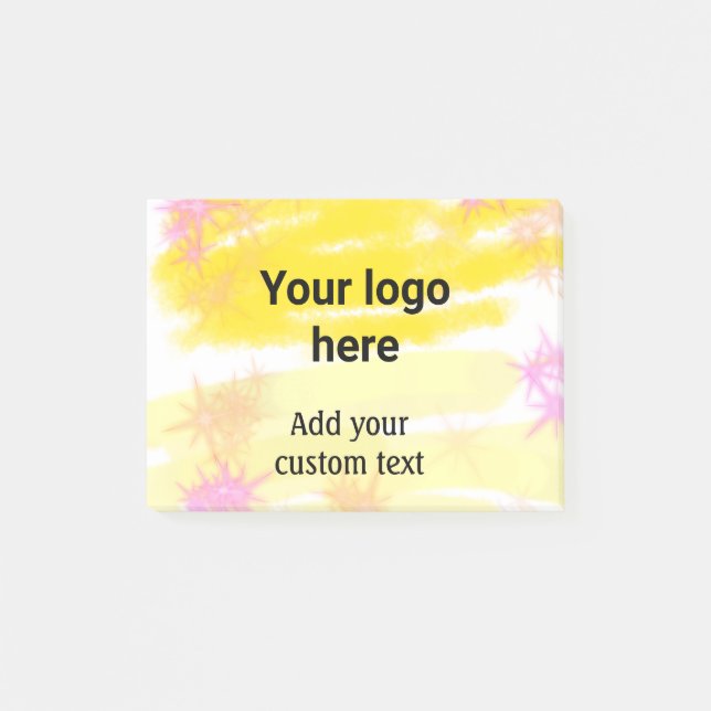 Post-it® Aquarelle jaune simple ajouter votre logo texte pe (Devant)