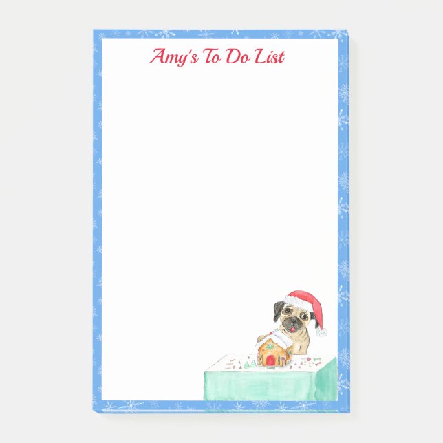 Post-it® Aquarelle Joyeux Noël Chien à faire (Devant)