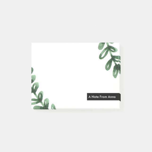 Post-it® Aquarelle Laurel Wreath Personnalisée (Devant)