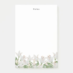 Post-it® Aquarelle Lily Fleurs de printemps blanc Personnal