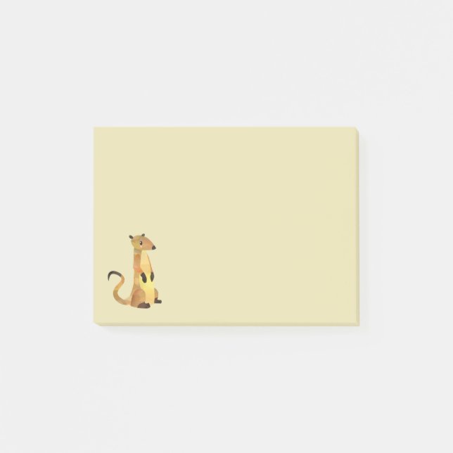 Post-it® Aquarelle Meerkat sur un Arrière - plan Tan (Devant)