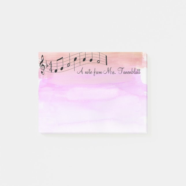 Post-it® Aquarelle musicale de bloc - notes (Devant)