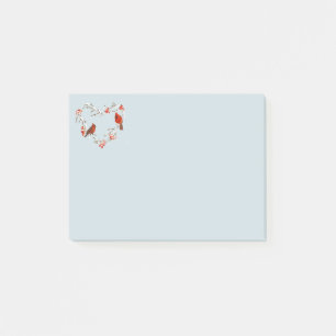 Post-it® Aquarelle Noël Oiseau rouge Cardinal Holly