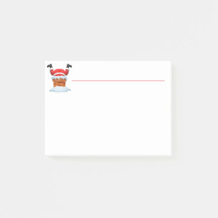 Post-it® Aquarelle Noël Père Noël coincé dans Chimney Fun