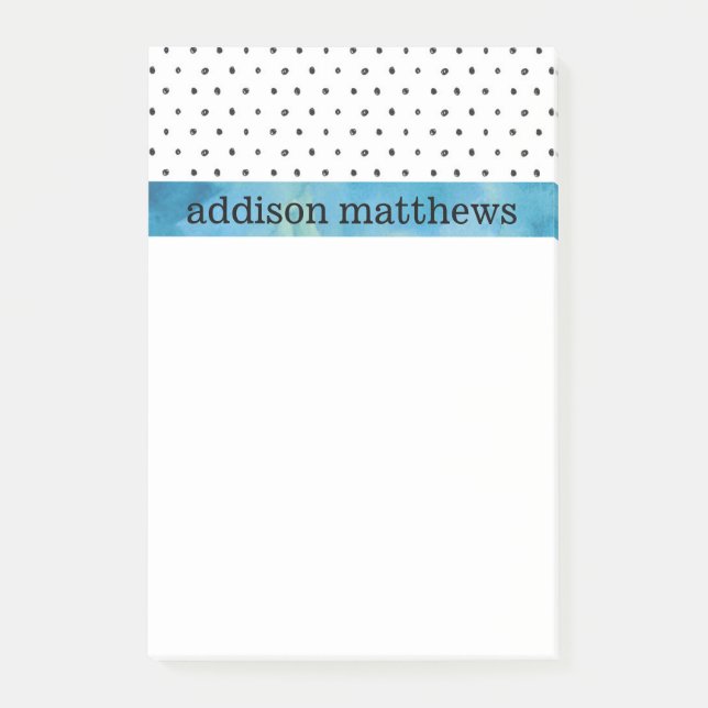 Post-it® Aquarelle noire et blanche de bleu de pois (Devant)