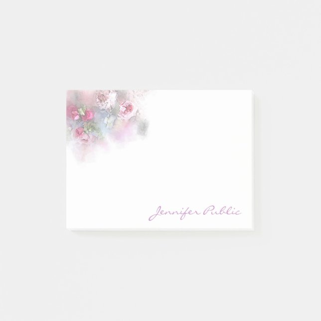 Post-it® Aquarelle Pastel Couleur Roses Modèle manuscrit (Devant)