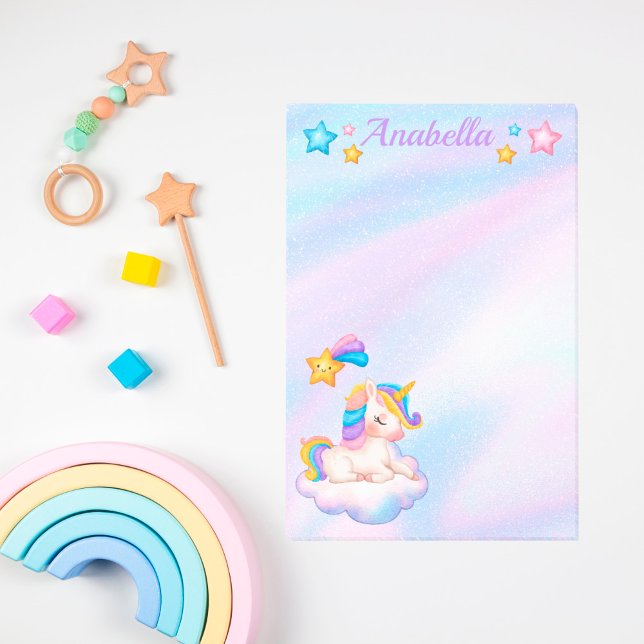 Post-it® Aquarelle Pastel Stars et Baby Unicorn (Créateur téléchargé)
