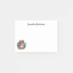 Post-it® Aquarelle personnalisée Boho Cat
