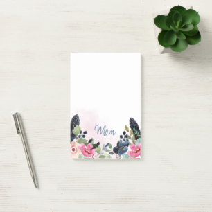 Post-it® Aquarelle personnalisée Floral