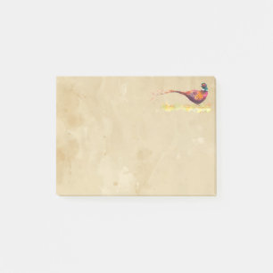 Post-it® Aquarelle Pheasant Jeu Oiseau Faune Nature Art