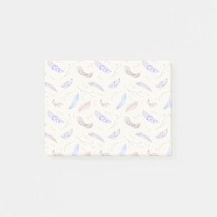 Post-it® Aquarelle Plumes Feuilles et Branches Motif