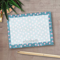 Aquarelle Pois Messy - bleu et rose