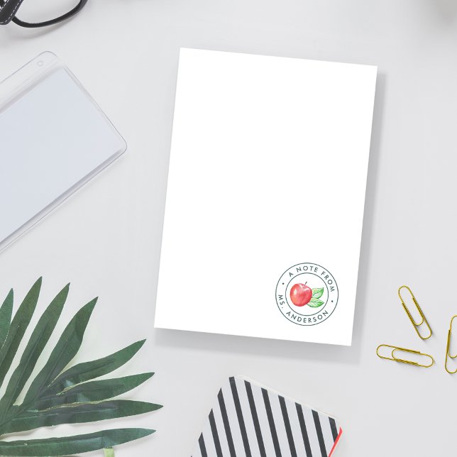 Post-it® Aquarelle Pomme enseignant personnalisé (Créateur téléchargé)