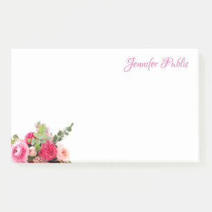 Post-it® Aquarelle populaire Floral Rose écriture manuscrit