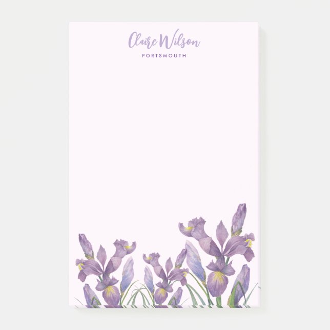 Post-it® Aquarelle Purple Iris Notes de message Rappel (Devant)