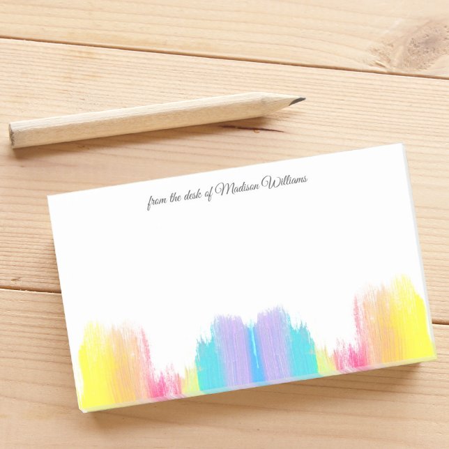 Post-it® Aquarelle Rainbow Joli bureau personnalisé de (Créateur téléchargé)