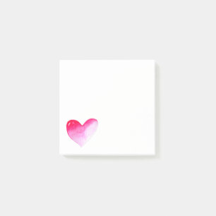 Post-it® Aquarelle rose et rouge coeur pop art valentine