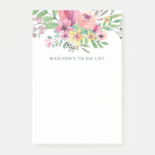 Post-it® Aquarelle rose Floral
