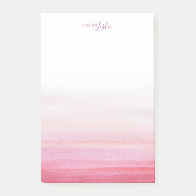 Post-it® Aquarelle rose Motif Une Note Du Bloc-Notes (Devant)