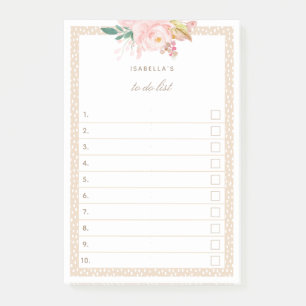 Post-it® Aquarelle rose pâle Peonées numérotées à faire