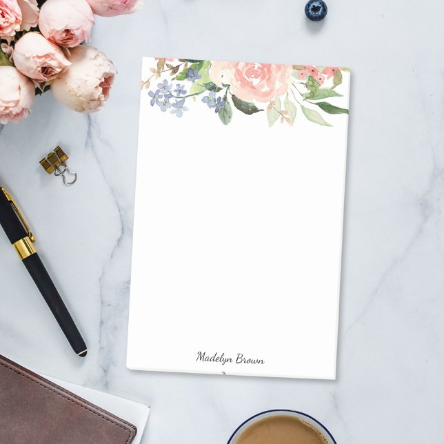 Post-it® Aquarelle rose Rose Ressort Floral (In situ Office desk)