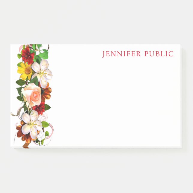 Post-it® Aquarelle tendance Floral Moderne Fleurs Modèles (Devant)