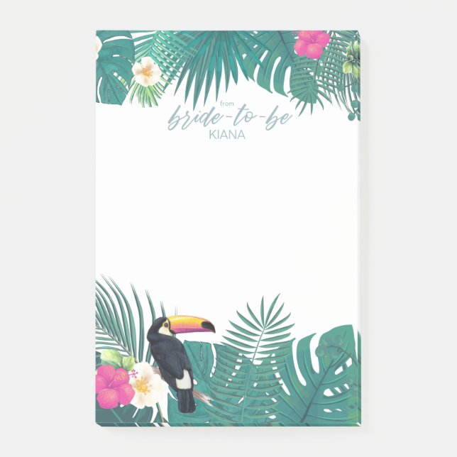 Post-it® Aquarelle Tropical Bride-to-Be Turquoise ID577 (Devant)