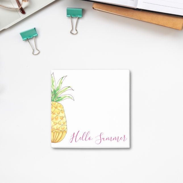 Post-it® Aquarelle tropicale d'ananas été (Créateur téléchargé)