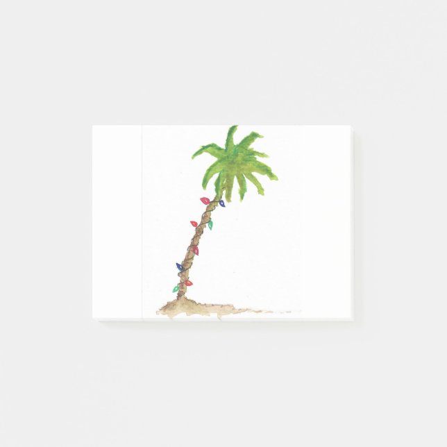 Post-it® Aquarelle tropicale de Holiday Palm Tree (Devant)