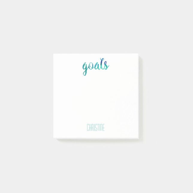 Post-it® Aquarelle verte de buts personnalisée pour faire (Devant)