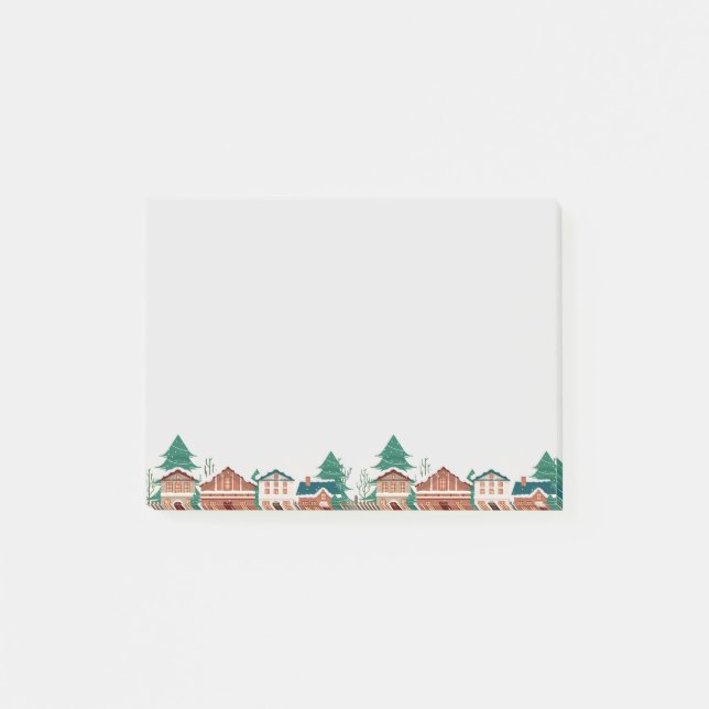 Post-it® Aquarelle Village de Noël Maisons (Devant)